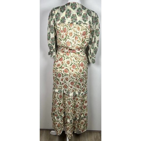 Zara The Dominica Patchwork Floral Dress Women Size S Tiered Midi Ruffle Boho - Picture 4 of 10